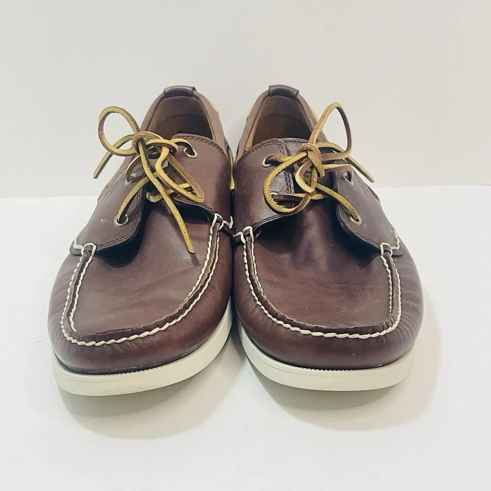 TIMBERLAND Earth Keepers Brown Heritage 2 Eye Boat Shoes Mens Size 14 W